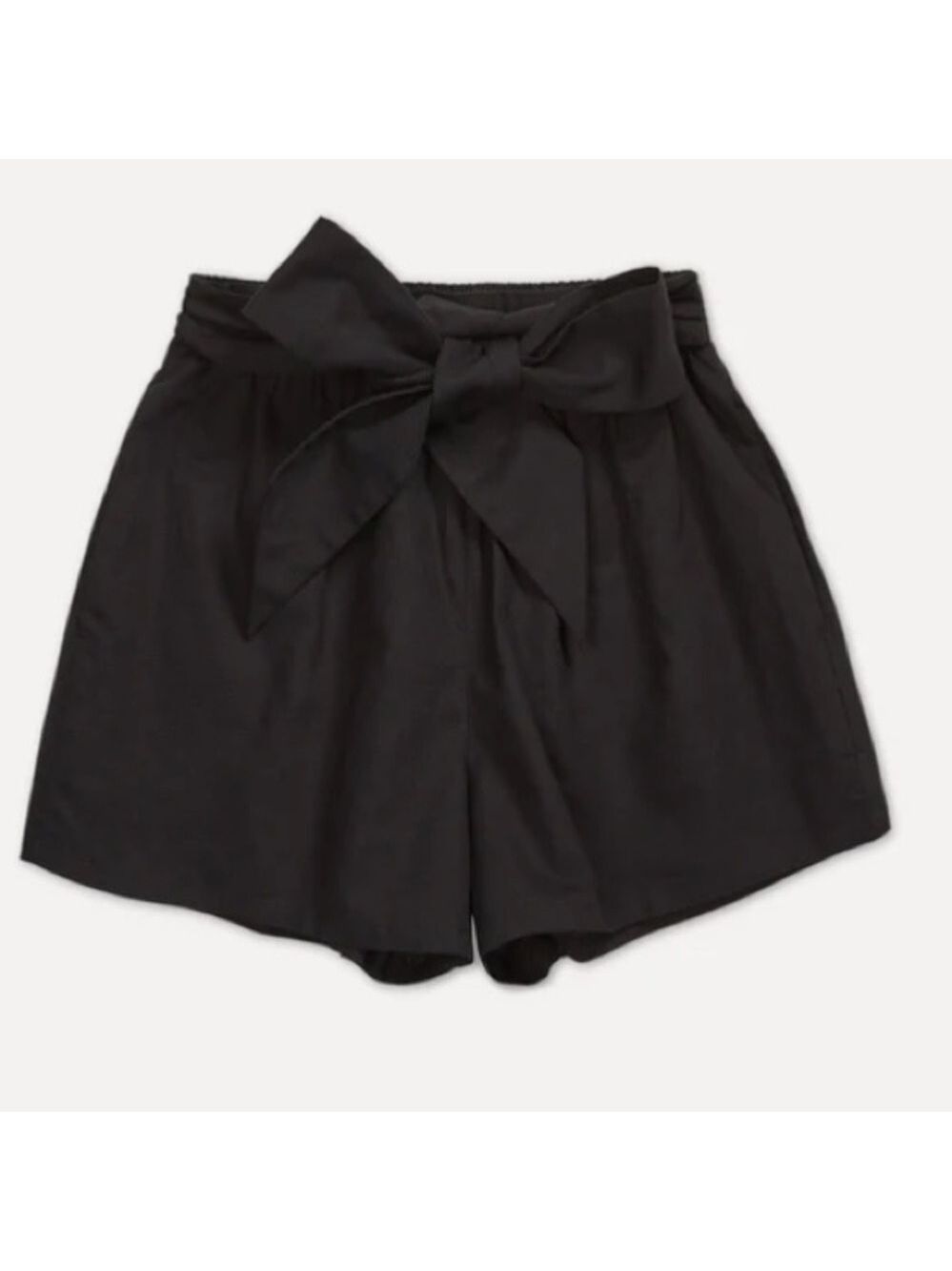 NWT Revolve Something Navy Tie Waist Black Cotton-Linen Resort Shorts